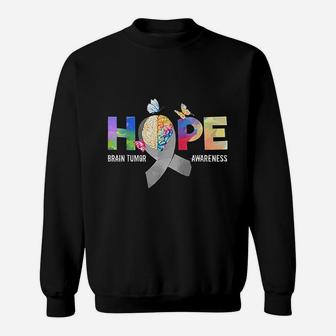 Hope Brain Tumor Awareness Gift Brain Tumor Survivor Sweatshirt - Seseable