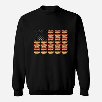 Hot Dog American Flags Sweat Shirt - Seseable
