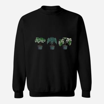Houseplant Plant Lover Gift Crazy Plant Lady Monstera Mom Sweat Shirt - Seseable