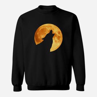 Howling Wolf Full Moon Tee Sweat Shirt - Seseable