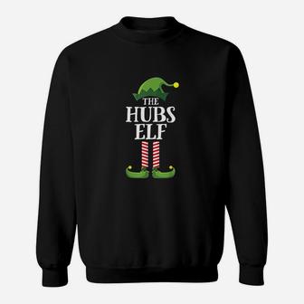 Hubs Elf Matching Group Christmas Couple Husband Pajama Sweat Shirt - Seseable