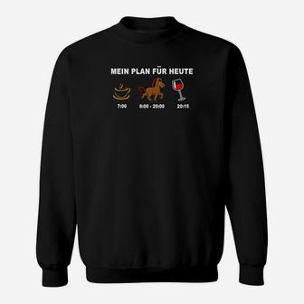 Humorvolles Herren Sweatshirt mit Tagesplan, Haustier & Entspannung Motiv - Seseable