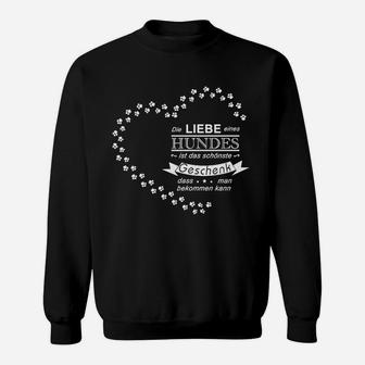 Hunde-Liebe Sweatshirt mit Pfotenherz, Spruch für Hundebesitzer - Seseable