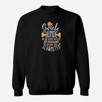 Hundeliebhaber-Spruch Schwarzes Sweatshirt mit Pfotenabdruck - Seseable