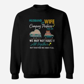 Husband And Wife Camping Partners For Life Sweatshirt - Seseable