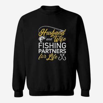 Husband And Wife Fishing Partners For Life Sweatshirt - Seseable
