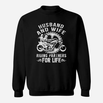 Husband And Wife Riding Partners For Life Sweatshirt - Seseable