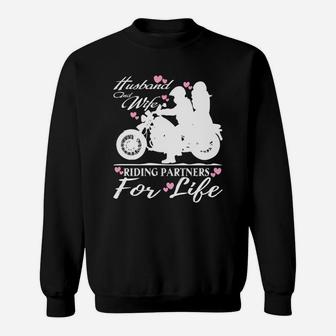 Husband And Wife Riding Partners For Life T Shirt Sweat Shirt - Seseable