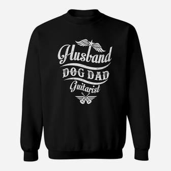 Husband Dog Dad Guitarist Sweat Shirt - Seseable