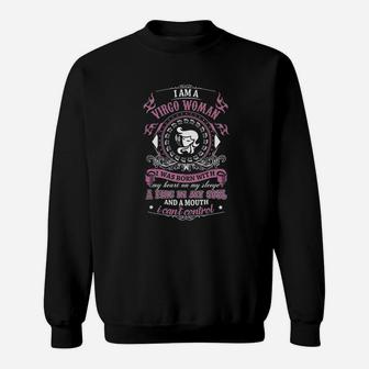 I Am A Virgo Woman I Was Born With My Heart Sweat Shirt - Seseable