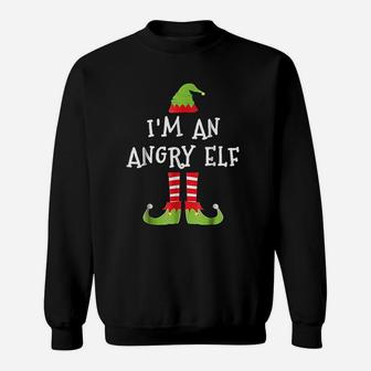 I Am An Angry Elf Matching Family Elf Christmas Sweat Shirt - Seseable