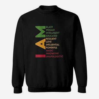 I Am Black Woman Black History Month Educated Black Pride Sweatshirt - Seseable