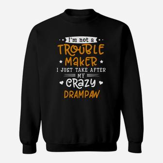 I Am Not A Trouble Maker I Just Take After My Crazy Drampaw Funny Saying Family Gift Sweat Shirt - Seseable