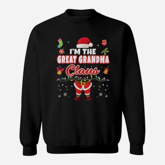 I Am The Great Grandma Claus Matching Family Merry Christmas Sweat Shirt | Seseable UK