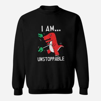 I Am Unstoppable Dinosaur Claw Grabber Christmas Sweat Shirt - Seseable