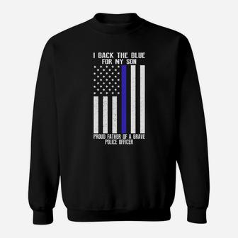 I Back The Blue For My Son Police Thin Sweatshirt - Seseable