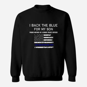 I Back The Blue For My Son Thin Blue Line Sweat Shirt - Seseable