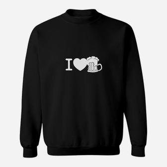 I Love Beer Grafik-Sweatshirt in Schwarz für Bierliebhaber - Seseable