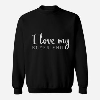 I Love My Boyfriend Girlfriend Matching Couple Outfit Sweat Shirt - Seseable