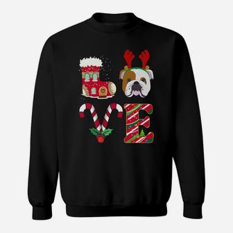 I Love My English Bulldog Christmas Gift Girls Women Sweat Shirt - Seseable