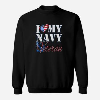 I Love My Navy Veteran Patriotic Sailor Sweat Shirt - Seseable