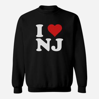 I Love Nj Heart New Jersey Lovers Sweatshirt - Seseable