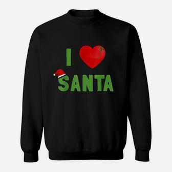 I Love Santa Christmas Xmas Santa Clause Sweat Shirt - Seseable
