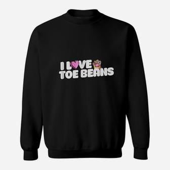 I Love Toe Beans Funny Cat People Gifts Sweat Shirt - Seseable