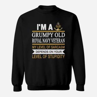 I M A Grumpy Old Man Royal Navy Veteran My Level O - Mens Premium T-shirt Sweat Shirt - Seseable