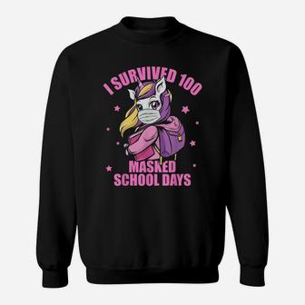 I Survived 100 Masked School Days Virtual School Sweat Shirt - Seseable
