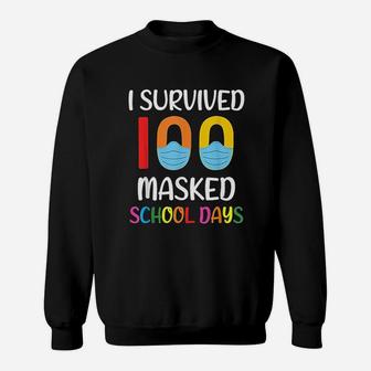 I Survived 100 School Days Gift For Teacher Student Sweat Shirt - Seseable