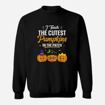 I Teach The Cutest Pumpkins In The Patch Funny Halloween Sweat Shirt - Seseable