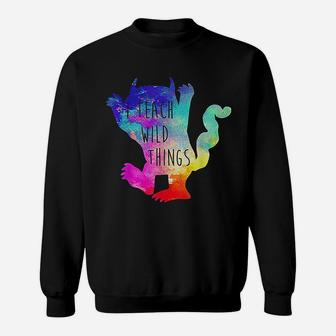 I Teach Wild Things Monster Funny Halloween Gifts Sweat Shirt - Seseable