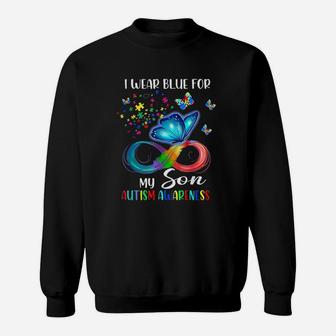 I Wear Blue For My Son Mom Dad Sweat Shirt - Seseable
