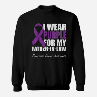 I Wear Purple For My Father In Law Pancreatic Canker Sweat Shirt - Seseable