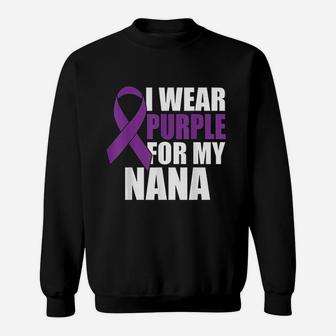 I Wear Purple For My Nana Pancreatic Awareness Sweat Shirt - Seseable