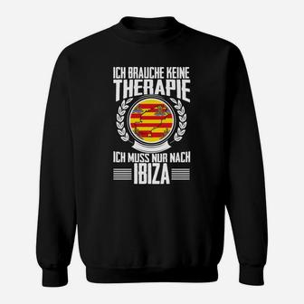 Ibiza Urlaub Liebhaber Sweatshirt, Schwarzes mit Lustigem Spruch & Spanien Emblem - Seseable