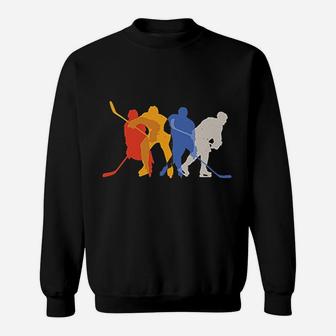 Ice Hockey Design Featuring Hockey Players Silhouettes Sweatshirt - Seseable