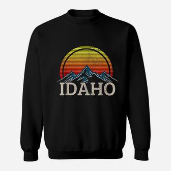 Idaho Vintage Mountains Retro Nature Hiking Souvenir Gift Sweat Shirt - Seseable