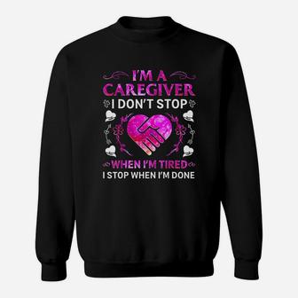 Im A Caregiver Child Care Worker Colorful Design Gifts Sweat Shirt - Seseable