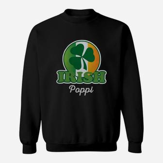 Irish Poppi Funny Family Shamrock St Patricks Day Gift Sweat Shirt - Seseable