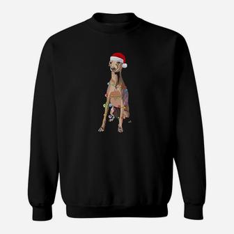Italian Greyhound Christmas Lights Xmas Dog Lover Sweat Shirt - Seseable
