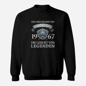 Jahrgang 1967 Legendäre Geburtsjahr Sweatshirt, Leben Beginnt Spruch - Seseable