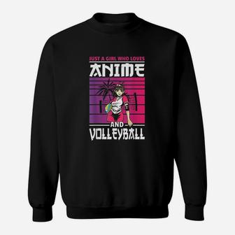 Just A Girl Who Loves Anime And Volleyball Anime Gifts Sweatshirt - Seseable