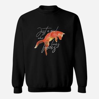 Just A Girl Who Loves Foxes Art Fox Women Gift Sweatshirt - Seseable