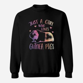 Just A Girl Who Loves Guinea Pigs Watercolor Pig Sweatshirt - Seseable