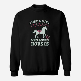 Just A Girl Who Loves Horses Horse Lover Gift Sweat Shirt - Seseable