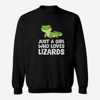Just A Girl Who Loves Lizards Reptile Lizard Mom Sweat Shirt - Seseable