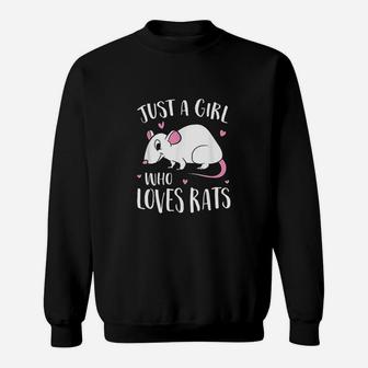 Just A Girl Who Loves Rats Funny Rat Girl Sweatshirt - Seseable