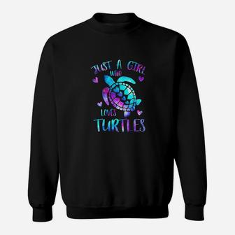 Just A Girl Who Loves Turtles Galaxy Space Sweat Shirt - Seseable